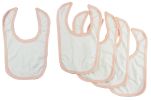 Bambini White Interlock Bib Blue Binding (Pack of 5)