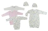 Gown, Onezies and Caps - 6 Pc Set