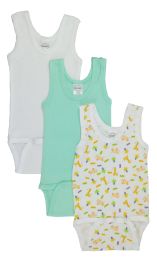 Bambini Boys' Printed Tank Top (Color: White/Aqua/Print, size: small)