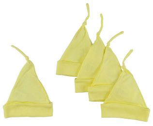 Bambini Yellow Knotted Baby Cap (Pack of 5) (Color: , size: One Size)
