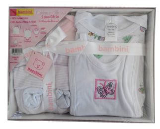 Bambini 5 Piece Gift Box - Pink (Color: Pink, size: Newborn)