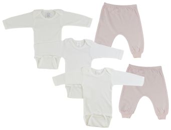 Infant Long Sleeve Onezies and Joggers (Color: Pink/Pink, size: large)