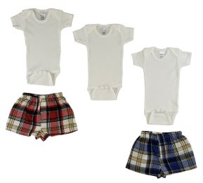 Infant Onezies and Boxer Shorts (Color: White, size: large)