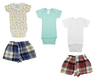 Infant Onezies and Boxer Shorts (Color: White/Yellow, size: large)