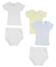 Infant Boys T-Shirts and Training Pants (Color: White/Blue, size: large)
