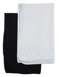 2 Bambini Receiving Blankets (Color: Blue/Black, size: 30x40)