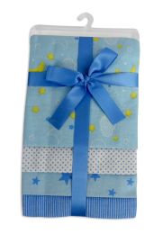 Bambini Blue Four Pack Receiving Blanket (Color: Blue, size: 30x40)