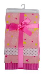 Bambini Pink Four Pack Receiving Blanket (Color: Pink, size: 30x40)