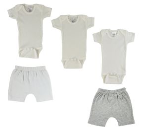 Infant Onezies and Pants (Color: White/Grey, size: large)