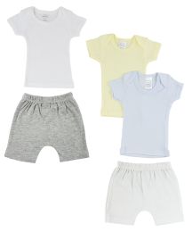 Infant Boys T-Shirts and Shorts (Color: White/Grey, size: large)