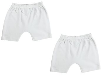 Infant Shorts - 2 Pack (Color: White, size: large)
