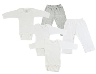 Infant Long Sleeve Onezies and Track Sweatpants (Color: Grey/White, size: large)