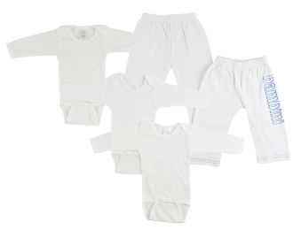 Infant Long Sleeve Onezies and Track Sweatpants (Color: White/Blue, size: large)