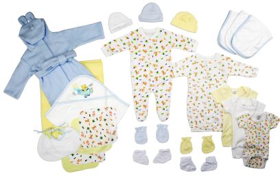 Bambini Newborn Baby Boys 25 Pc Layette Baby Shower Gift Set (Color: White/Blue, size: Newborn)