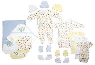 Bambini Newborn Baby Boys 21 Pc Layette Baby Shower Gift Set (Color: White/Blue, size: Newborn)