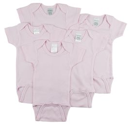 Bambini Short Sleeve One Piece 5 Pack (Color: Pink, size: large)