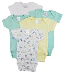 Bambini Short Sleeve One Piece 5 Pack (Color: White, size: large)