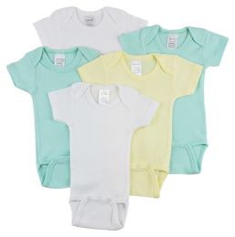 Bambini Short Sleeve One Piece 5 Pack (Color: White/Yellow, size: large)
