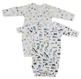 Infant Gowns - 2 Pack (Color: Print, size: Newborn)