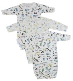 Bambini Infant Gowns - 3 Pack (Color: Print, size: Newborn)