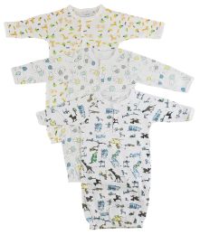 Bambini Infant Gowns - 3 Pack (Color: White, size: Newborn)