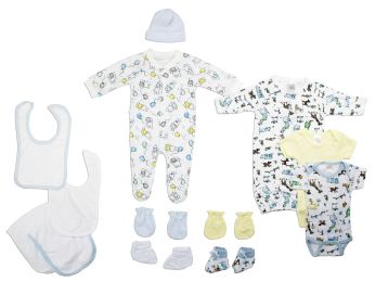 Bambini Neutral Newborn Baby 13 Pc Layette Baby Shower Gift Set (Color: White/Yellow, size: Newborn)