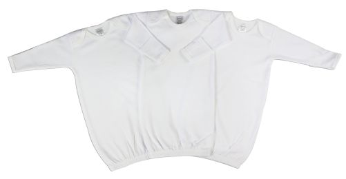 Bambini Neutral Newborn Baby 3 Piece Gown Set (Color: White, size: Newborn)