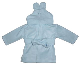 Bambini Fleece Robe With Hoodie Blue (Color: Blue, size: Newborn)