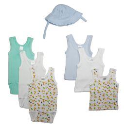 Bambini Boys' Summer 7 Piece Layette Set (Color: White/Blue, size: large)