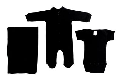 Bambini Black 3 Piece Layette Set (Color: Black, size: large)