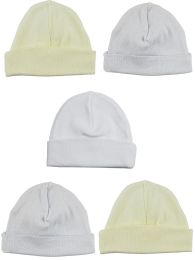 Bambini Boys Baby Cap (Pack of 5) (Color: Yellow/Blue, size: One Size)