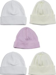 Bambini Girls Baby Cap (Pack of 5) (Color: Pink, size: One Size)