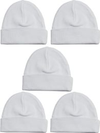 Bambini Beanie Baby Caps (Pack of 5) (Color: White, size: One Size)