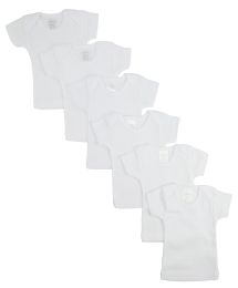 Bambini White Short Sleeve Lap Tee  6 Pack (Color: White, size: large)