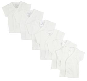 Bambini White Side Snap Short Sleeve Shirt 6 Pack (Color: White, size: small)