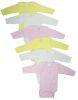 Bambini Girls Pastel Long Sleeve Onezie 6 Pack
